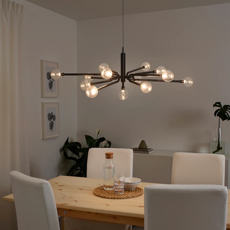 Grinsbyn Chandelier w light bulbs small size
