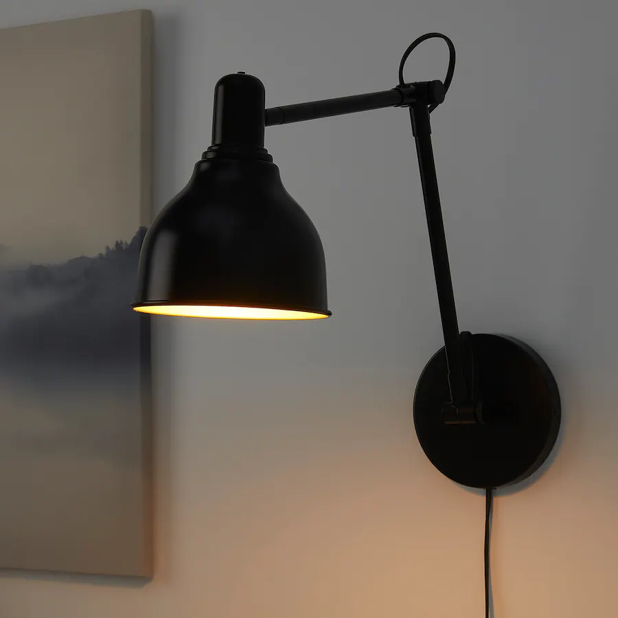 Grundbro Wall lamp with LED bulb small size